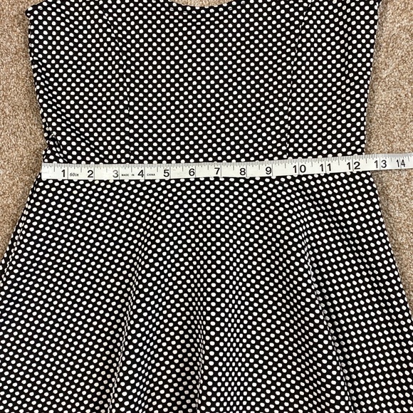 Forever 21 Women's Black/White Polka Dot Skater Dress Size S EUC - Picture 7 of 8